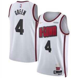 Mens 4 Jalen Green White Stitched Jersey
